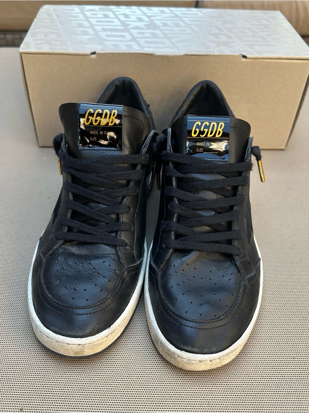 Women’s Black Leather Low-Top Sneakers